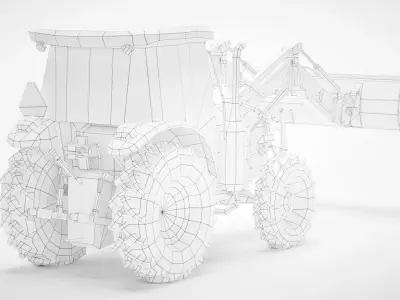 Generic lowpoly tractor Low-poly 3D model