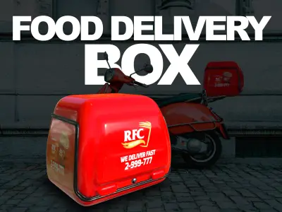 Food Delivery Box - Game Ready Low-poly 3D model