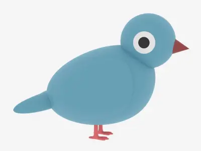 Cartoon Cute Bird 3D model buy