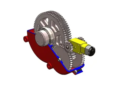 Yellow DC Motor Gearbox  3D print model