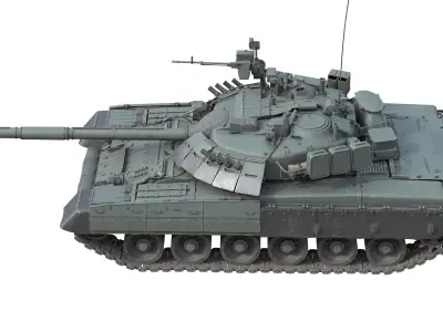 T 80U Main Battle Tank Low-poly 3D model