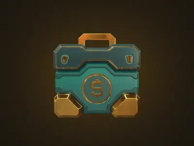 FREE Stylized Money Case - Game Ready Low Poly 3D Model Free low-poly 3D model