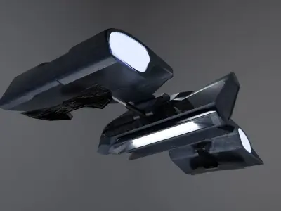 Space Ship Low-poly 3D model 4