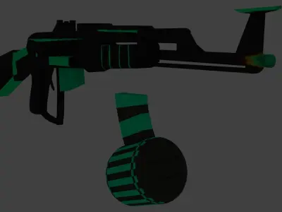 KA-45 rifle with stripe Low-poly 3D model