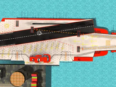 Aircraft Carrior Low-poly 3D model