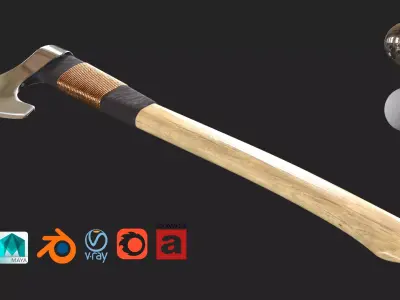 Axe One Handed  Free low-poly 3D model