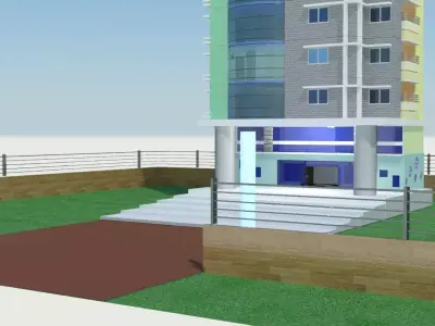 Office commercial residential Building outlook model 3D print model