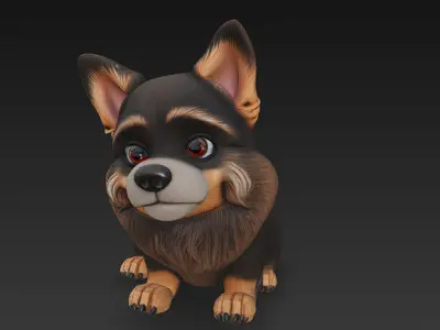Dog Realistic 3D Model Basic - Low Poly Realistic Low-poly 3D model shop