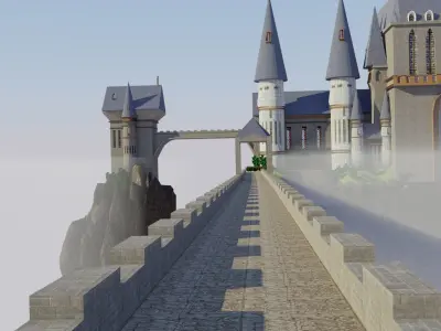 Realistic Castle Low-poly 3D model