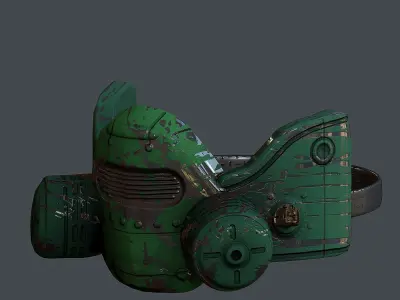 Gas mask helmet 3d model scifi Low-poly Low-poly 3D Low-poly 3D model get