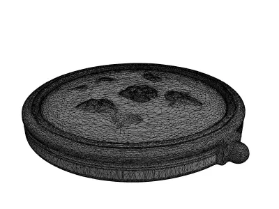 Vintage Floral Ornate Compact Mirror Low-poly 3D model