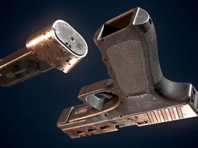 Glock handgun custom Low-poly 3D model