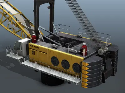 Vessel Ship Crane - Blender FBX 3D Model Low Poly Low-poly 3D model