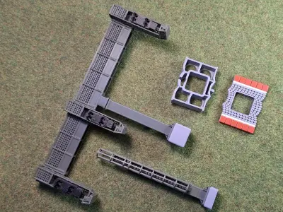 Deutsche Bahn Triple Signal Bridge Mod1 1-87 FDM color 3D print model