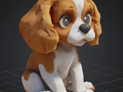 Dog Model - Cavalier King Charles Spaniel 3D model