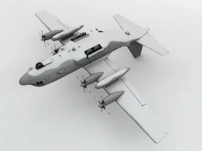  Lockheed AC-130U Spooky Aircraft Low-poly 3D model