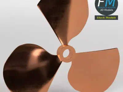 Three blades propeller fan 3D model