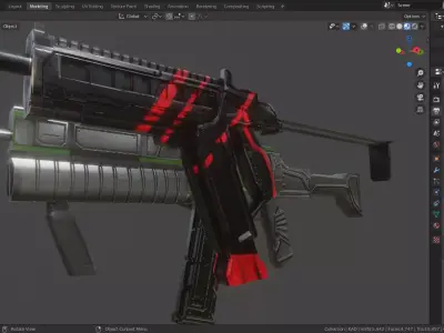 TWO LOWPOLY 3D FUTURISTIC WEAPON MODELS Low-poly 3D model