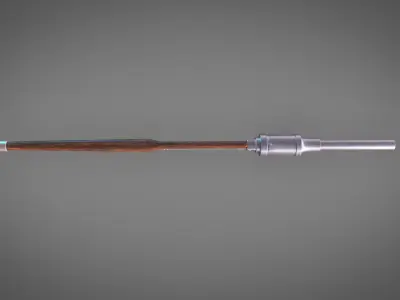 Medieval HandCannon Long handle Version 3D Model Lowpoly Low-poly 3D model