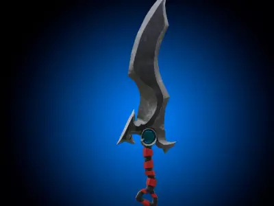 Stylized Sword Weapon Melee PBR low-poly game ready Low-poly 3D model