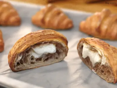 Split Croissant with Custard Inside 3D model