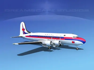 Douglas DC-4 Civil Air Transport China 3D model