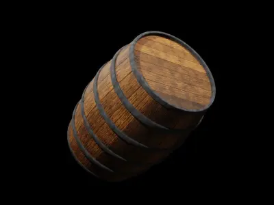 Old Wooden Barrel Low-poly 3D model buy