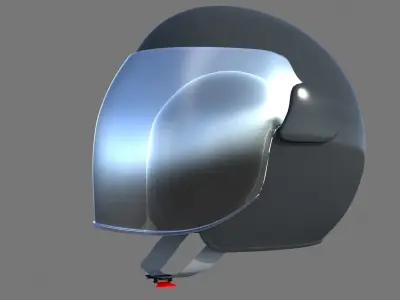 basic motor bike helmet high poly 3D model