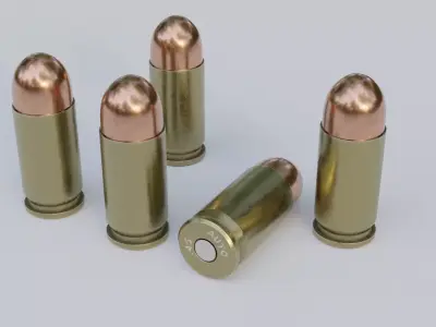 45 ACP Ammo Bullet and Shell 3D model