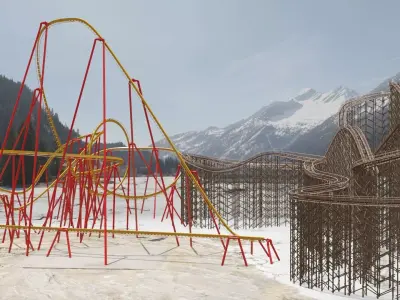 Two rollercoaster 3D Model Pack shop