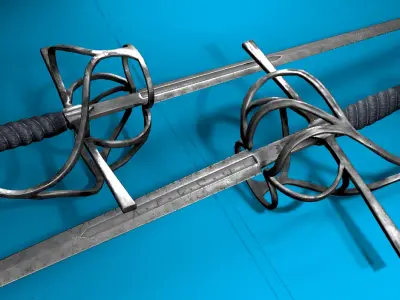 Rapier Sword 3D Model Low-poly 3D model