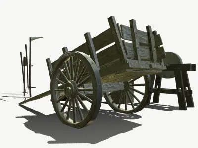 Medieval Farm Props Low-poly 3D model