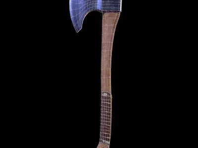 HIE Game Ready Viking Axe D180213 Low-poly 3D model