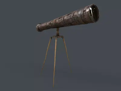Stylized Telescope V1 - 04 Low-poly 3D model