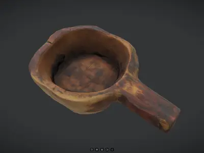 Rustic Wooden Cup 2 Low-poly 3D model