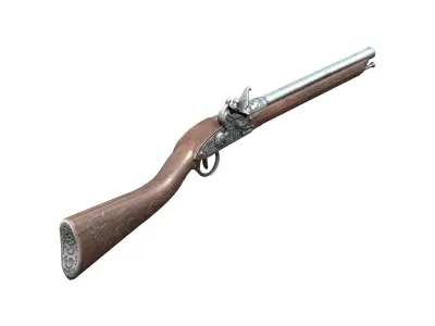 Steampunk Riffle Low-poly 3D model