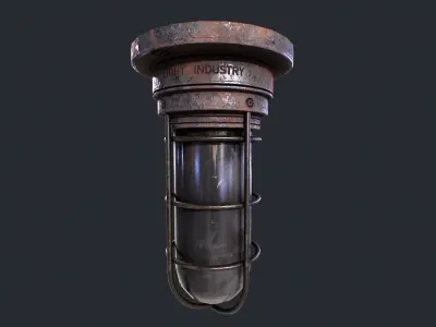 Bunker Lamp v3 Low-poly 3D model