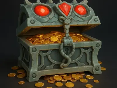 Fantasy Treasure Chest Pack  Stylized Low Poly 3D Models Low-poly 3D model