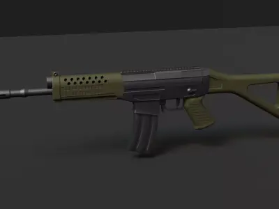 Assault Rifle Rigged 3D model