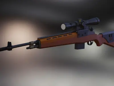 Low Poly Sniper Guns Pack 3D model