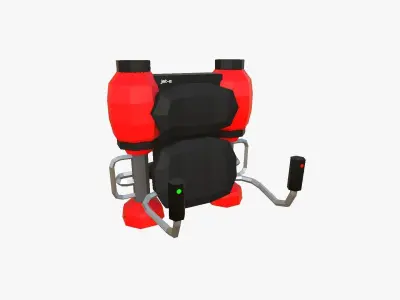 Jetpack Low Poly E02 - SciFi Character Design Low-poly 3D model