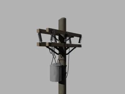 Utility Pylon Low-poly 3D model