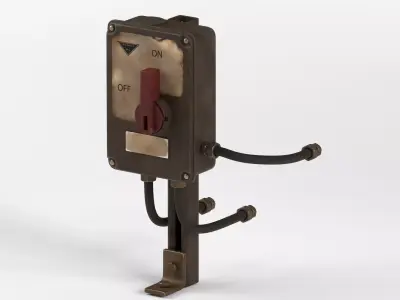 Industrial Power Switch Low-poly 3D model order