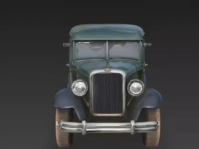 Realistic 30s Delivery Panel Van 3d model Low-poly 3D model