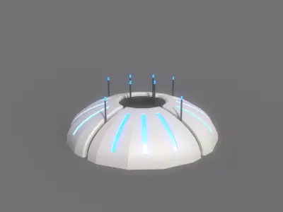 PBR Sci-Fi Building A19 Low-poly 3D model