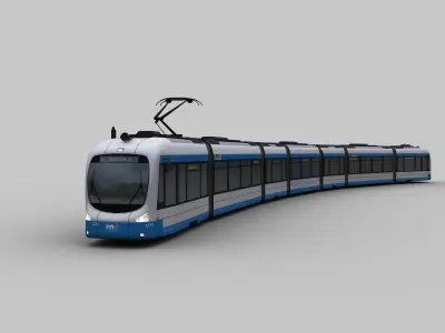 Low Poly Tram 9 Low-poly 3D model