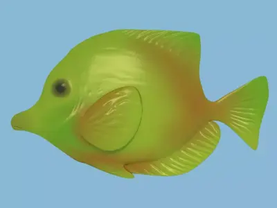 Yellow Fish Rigged 3D model