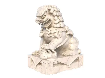 chinese lion statue Low-poly 3D model