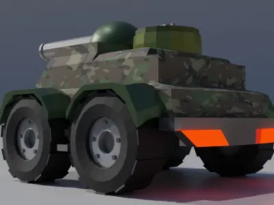 Tank Low Poly camouflaged Low-poly 3D model