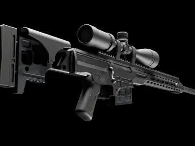 Barret MRAD Sniper Rifle Low-poly 3D model